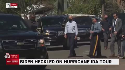 Joe Biden heckled on Hurricane Ida tour