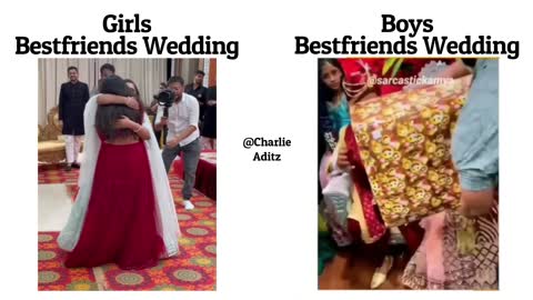 Girls Friends Wedding Vs Boys Friends Wedding !! Memes #viralmemes #mems