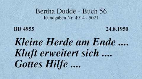 BD 4955 - KLEINE HERDE AM ENDE .... KLUFT ERWEITERT SICH .... GOTTES HILFE ....