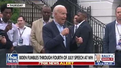 Biden stumbles through July 4 speech