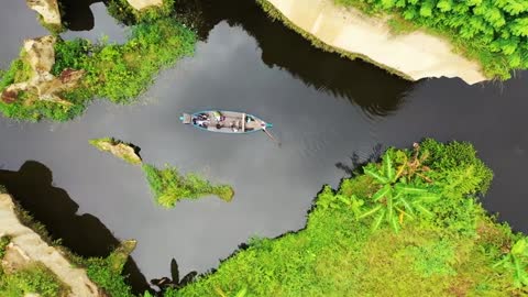 4K HD Royalty Free Stock Footage Video Aerial View of Boat