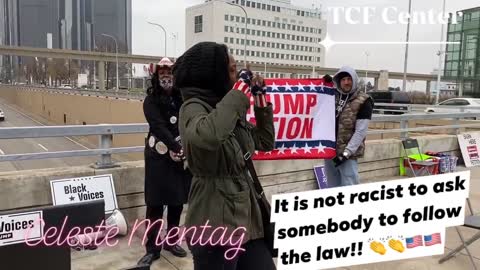 TCF Center Protests- "It's Not Racist" Celeste Mentag