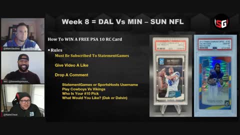 Cowboys Vs Vikings - What Card Would You Prefer To WIN? Making Picks Week 8 Short