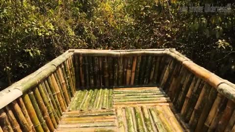 Amazing! Build The Technologically Modern Bamboo Swimming Pool On House In Forest