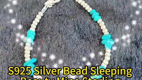 GN-20240911-02 S925 Silver Bead Sleeping Beauty Mine Sterling treatment turquoise