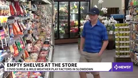 Empty shelves in many American grocery stores.