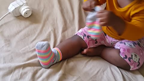 Baby wearing socks