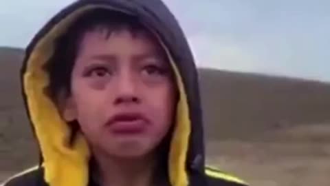 Sobbing Migrant boy Approaches TX Border Patrol