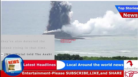 Powerful underwater volcano forms new island off the coast of Japan