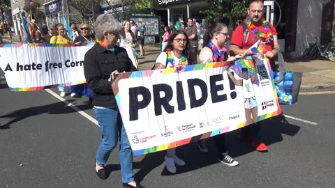 Saltash Cornwall Gay LGBTQIA+ Pride 2024 14th September Parade and Lady Mayers speech.