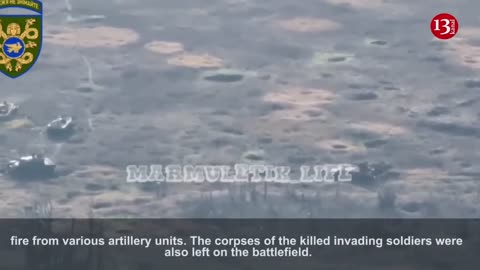 A drone shows the remnants of Russian equipments shot down in the Avdiivka steppes