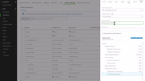 How to create equity accounts in QuickBooks Online