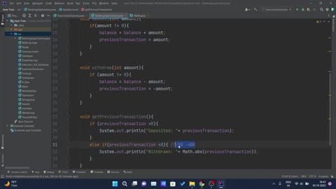 A Beginner's Guide Java Tutorial (Banking Application Project - 3 Withdraw and Previous Transaction)