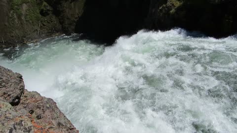 View of Yellowstone River as it enters Upper Falls