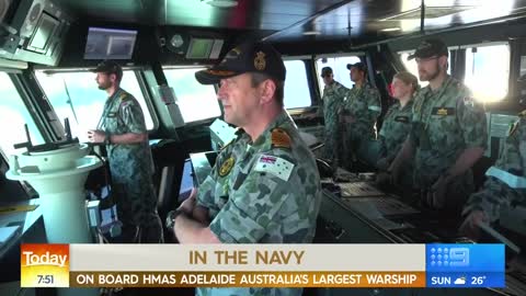 Life on board Australia’s largest warship | Nine News Australia