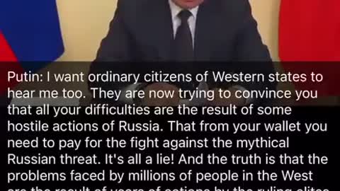 Putin I Want Ordinary Citizens Of Western States To Hear Me Too