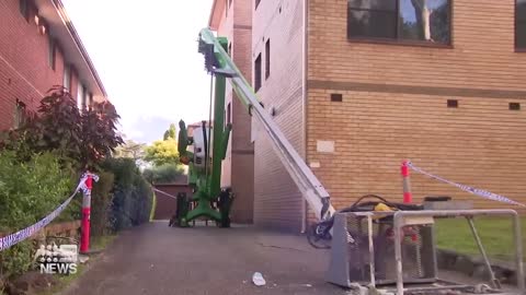 Man falls four storeys from cherry picker onto concrete in Sydney | 9 News Australia