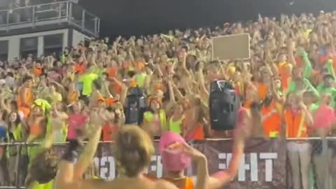 The atmosphere of school football match in new york