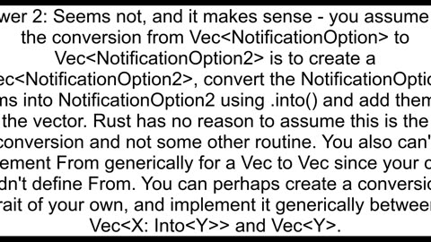 Does Rust implement FromltVecltTgtgt for VecltUgt if I have already implemented FromltTgt for U