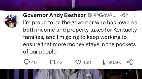 Beshear takes credit for tax cuts he vetoed.