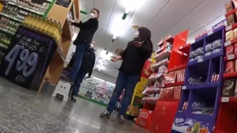 RC Car Inside Supermarket Entertains Employees