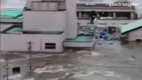 Japan Tsunami Caught On Camera _ Ocean Overtops Wall