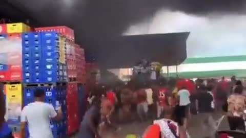 Warehouses at Rio de Janeiro's main food distribution center are on fire in Brazil,