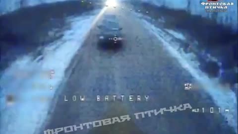 Destruction by a drone of a pickup truck with the AFU on the Bakhmut direction