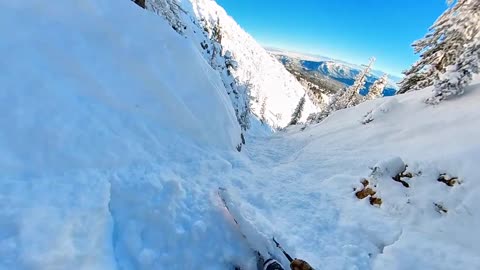 Backcountry Couloir Skiing- Bridger Bowl Montana