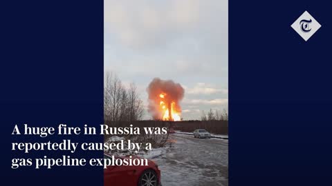 Huge fireball seen near St Petersburg after a reported gas pipeline explosion