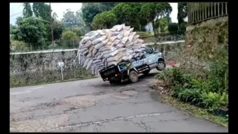 overloaded back car