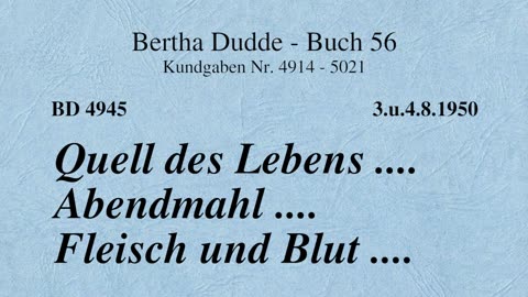 BD 4945 - QUELL DES LEBENS .... ABENDMAHL .... FLEISCH UND BLUT ....