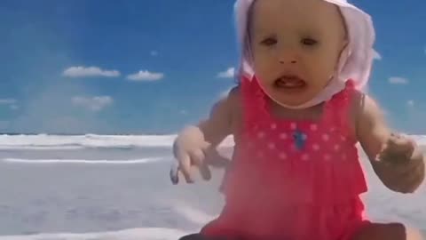 🏖️🥰 SEASHELLS & SANDCASTLES ⛱️😊 #shorts #subscribe #cutebaby #funnybaby #cutekids #funnyshorts