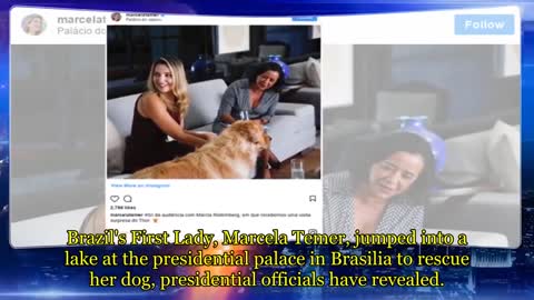 Breaking News - Brazil's First Lady rescued dog from lake