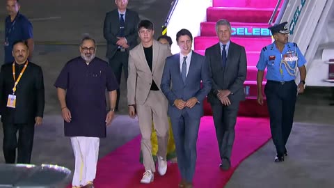 Canadian PM Justin Trudeau arrives in New Delhi to attend the G20 summit