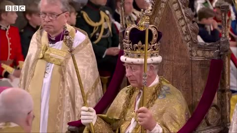 Moment HM King Charles III is crowned in Coronation ceremony - BBC News