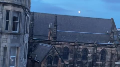 Looking out from the dormitory at the University of Edinburgh,