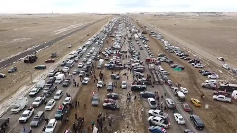 Coutts Border blockade by the truckers