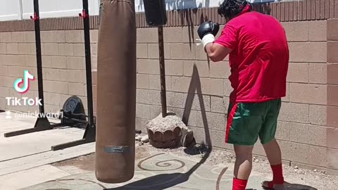 150 Pound Banana Bag Workout Part 12. Muay Thai Bag Work Warm up!