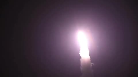 ICBM Fired from platform - Missle Test - Nuclear Missle Fired by USA footage of launch and flight.