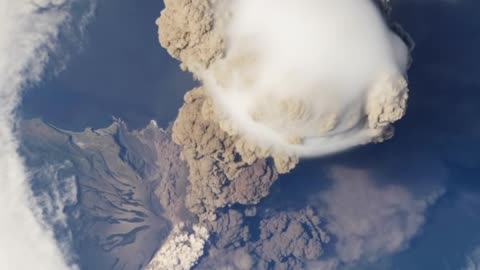 NASA| sarychev volcano Eruption from the international space