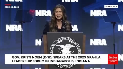 Viral Moment- Kristi Noem Claims 2-Year-Old Granddaughter Has Shotgun And Rifle At NRA Convention