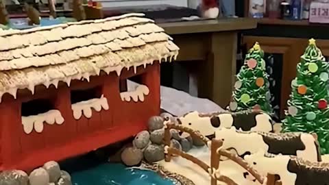 The gingerbread house is going to be built for Christmas