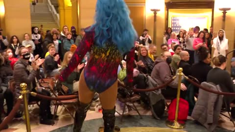 A drag show in the Minnesota State Capitol Rotunda