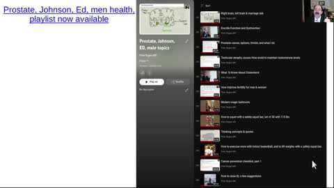 Prostate, Johnson, ED, men health playlist now available