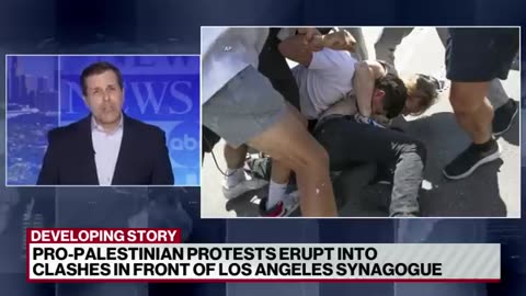 Pro-Palestinian protesters clash with counter-protesters outside Los Angeles synagogue ABC News