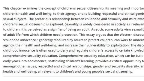 Children's "Sexual Citizenship"