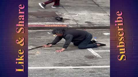 Man on Drugs fails to Walk at San Francisco Asian Art Museum