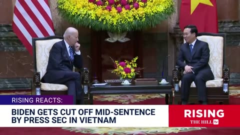 Biden Gets CUT OFF MID-SENTENCE By Handlers; White House To Rising: You Weren't There!