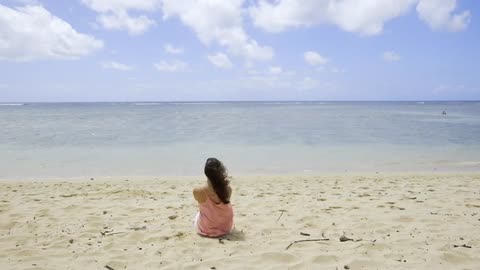 "Solitude Serenade: A Journey of a Lonely Girl and the Mesmerizing Sea Waves"